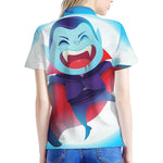 Cute Dracula Print Women's Polo Shirt