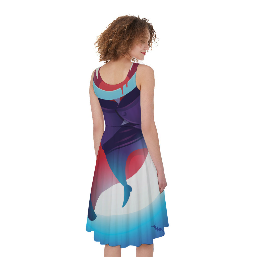 Cute Dracula Print Women's Sleeveless Dress