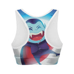 Cute Dracula Print Women's Sports Bra