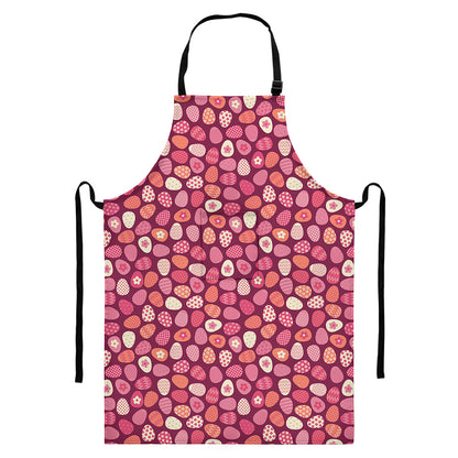 Cute Easter Eggs Pattern Print Bib Apron With Pocket