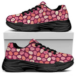 Cute Easter Eggs Pattern Print Black Chunky Shoes