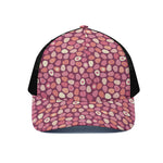 Cute Easter Eggs Pattern Print Black Mesh Trucker Cap