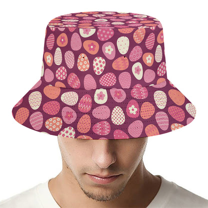 Cute Easter Eggs Pattern Print Bucket Hat