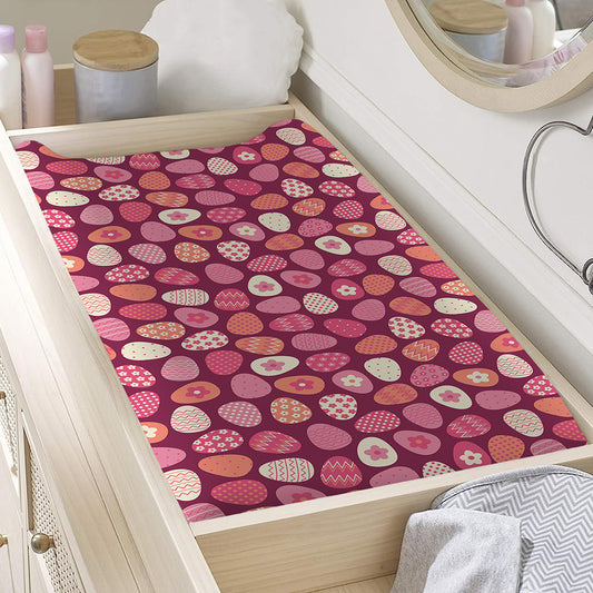 Cute Easter Eggs Pattern Print Changing Pad Cover