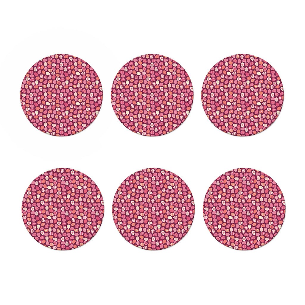 Cute Easter Eggs Pattern Print Coaster Set