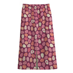 Cute Easter Eggs Pattern Print Cotton Front Slit Maxi Skirt