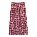 Cute Easter Eggs Pattern Print Cotton Front Slit Maxi Skirt