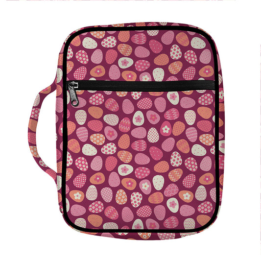 Cute Easter Eggs Pattern Print Front Pocket Bible Bag