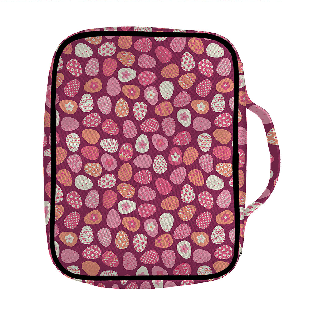 Cute Easter Eggs Pattern Print Front Pocket Bible Bag