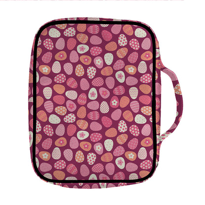Cute Easter Eggs Pattern Print Front Pocket Bible Bag