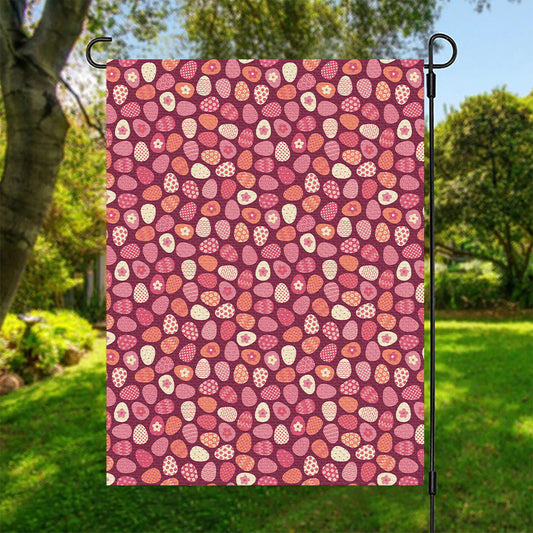 Cute Easter Eggs Pattern Print Garden Flag