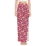 Cute Easter Eggs Pattern Print High Slit Maxi Skirt