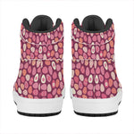 Cute Easter Eggs Pattern Print High Top Leather Sneakers