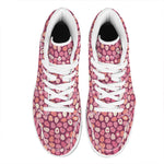 Cute Easter Eggs Pattern Print High Top Leather Sneakers