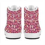 Cute Easter Eggs Pattern Print High Top Leather Sneakers