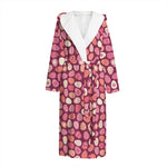 Cute Easter Eggs Pattern Print Hooded Bathrobe