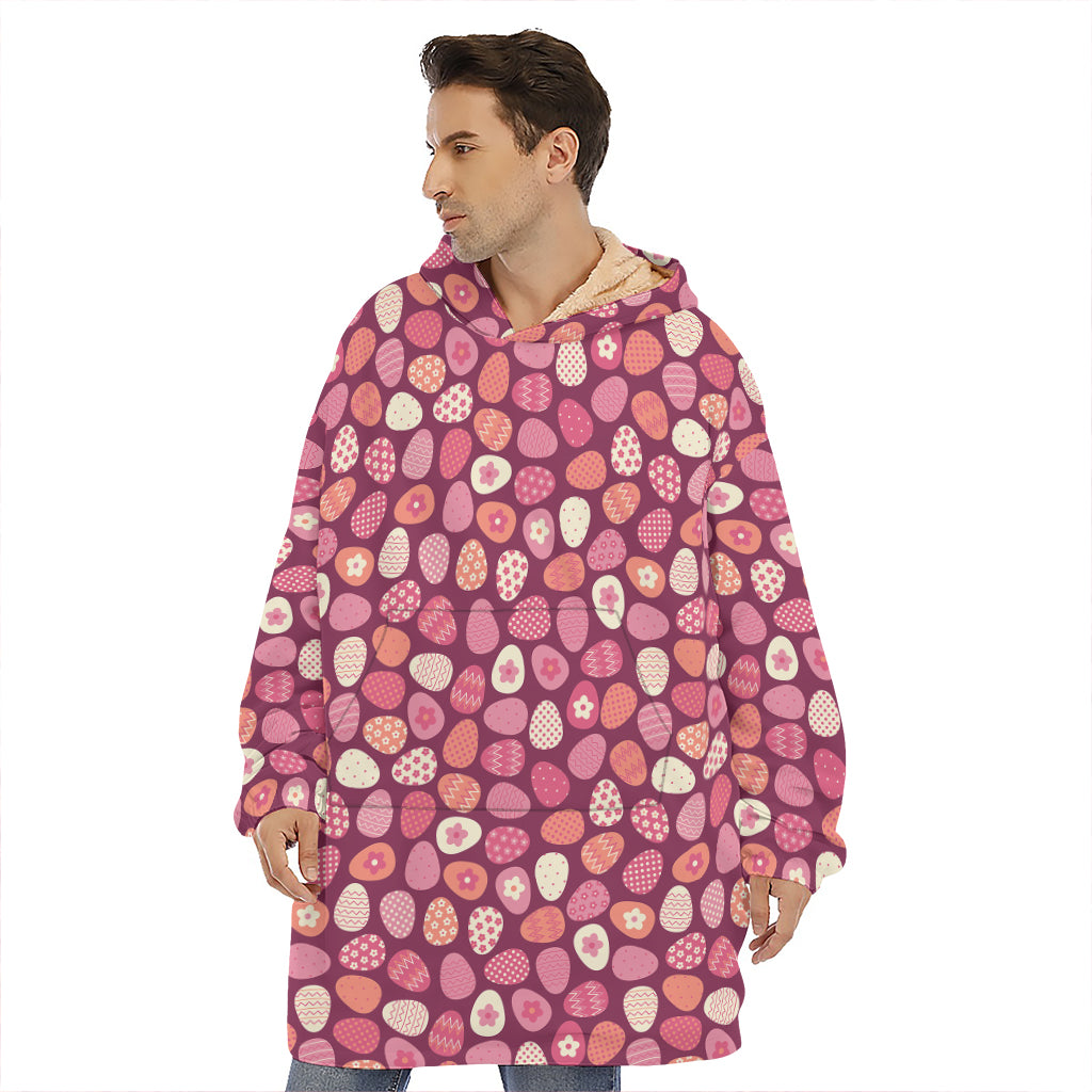 Cute Easter Eggs Pattern Print Hoodie Blanket