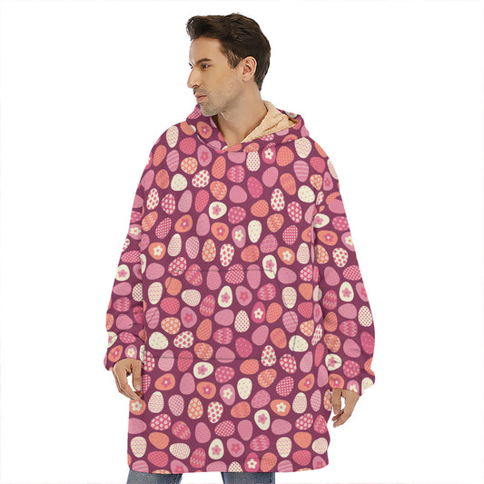 Cute Easter Eggs Pattern Print Hoodie Blanket