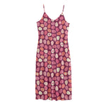 Cute Easter Eggs Pattern Print Jersey Midi Cami Dress