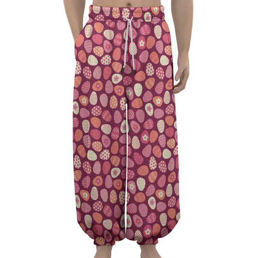 Cute Easter Eggs Pattern Print Lantern Pants