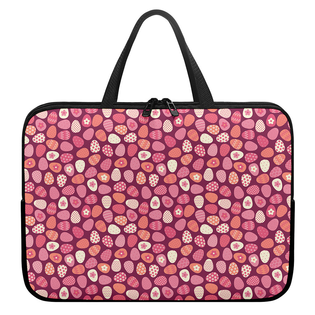 Cute Easter Eggs Pattern Print Laptop Sleeve With Handle