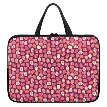 Cute Easter Eggs Pattern Print Laptop Sleeve With Handle