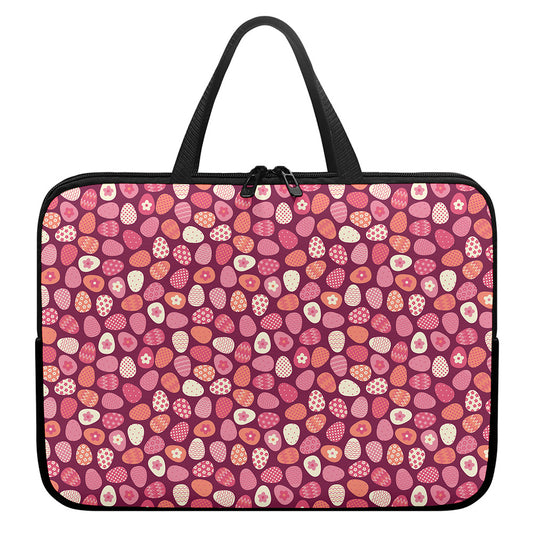 Cute Easter Eggs Pattern Print Laptop Sleeve With Handle