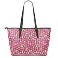 Cute Easter Eggs Pattern Print Leather Tote Bag With Zipper