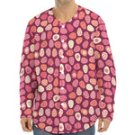 Cute Easter Eggs Pattern Print Long Sleeve Baseball Jersey