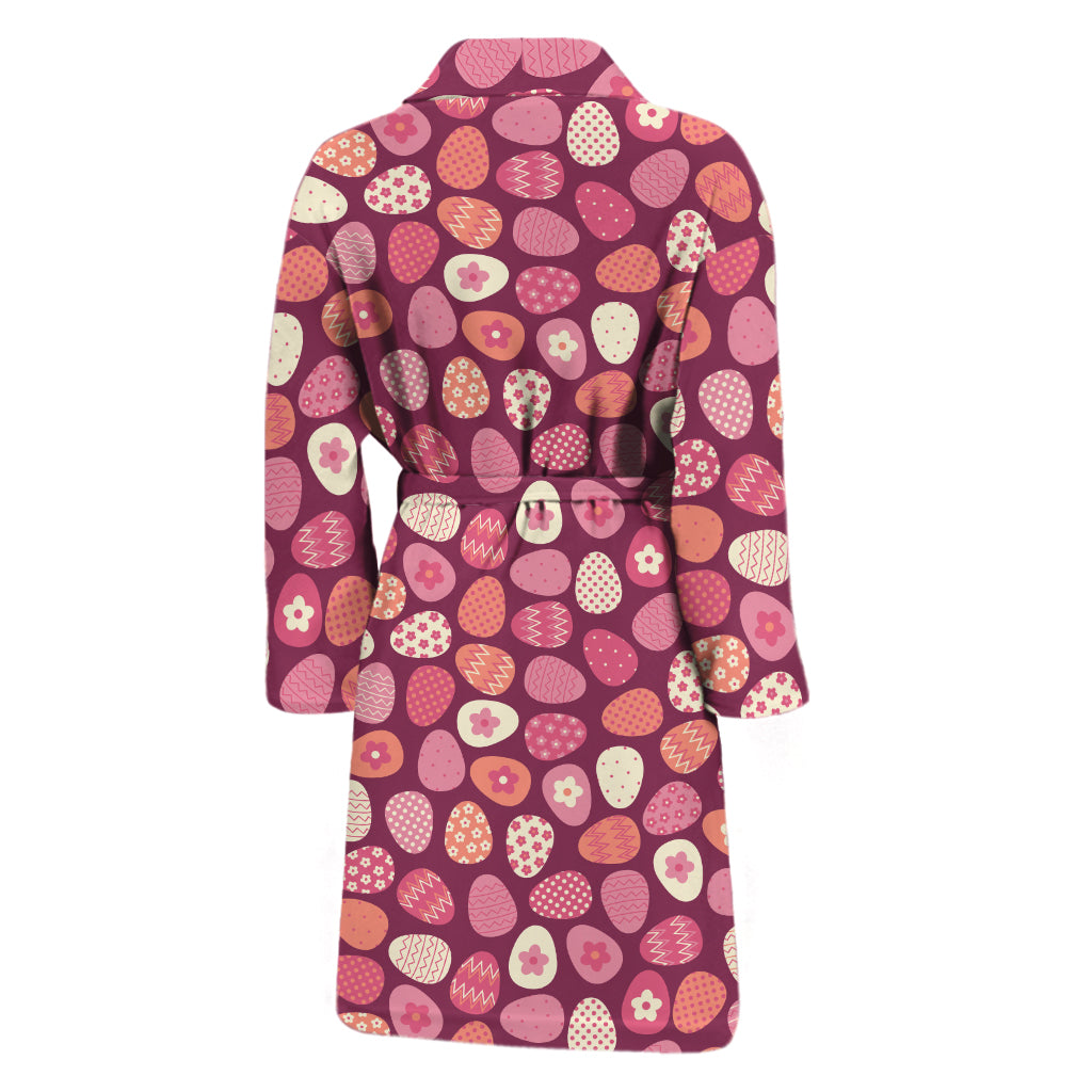 Cute Easter Eggs Pattern Print Men's Bathrobe