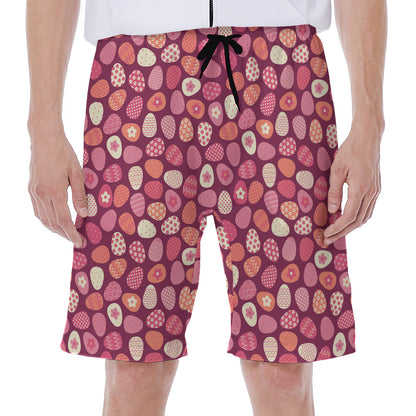 Cute Easter Eggs Pattern Print Men's Beach Shorts