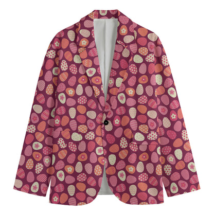 Cute Easter Eggs Pattern Print Men's Blazer