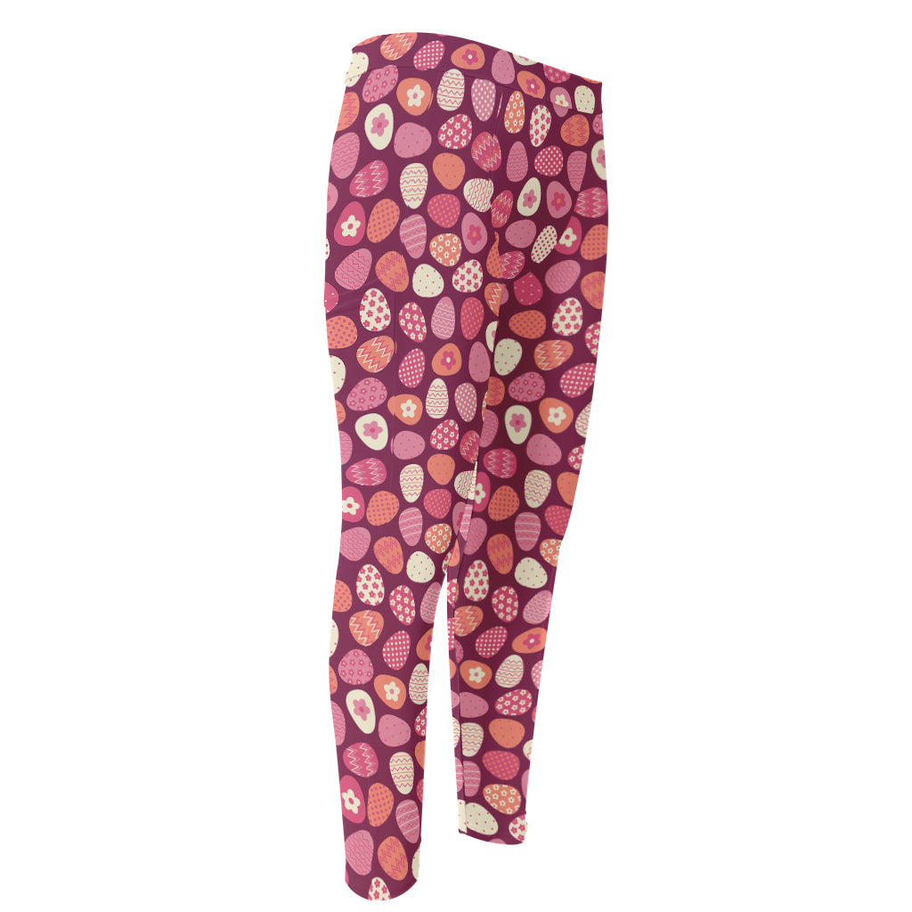 Cute Easter Eggs Pattern Print Men's Compression Pants