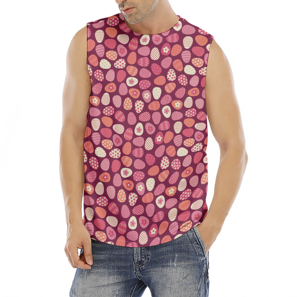 Cute Easter Eggs Pattern Print Men's Fitness Tank Top