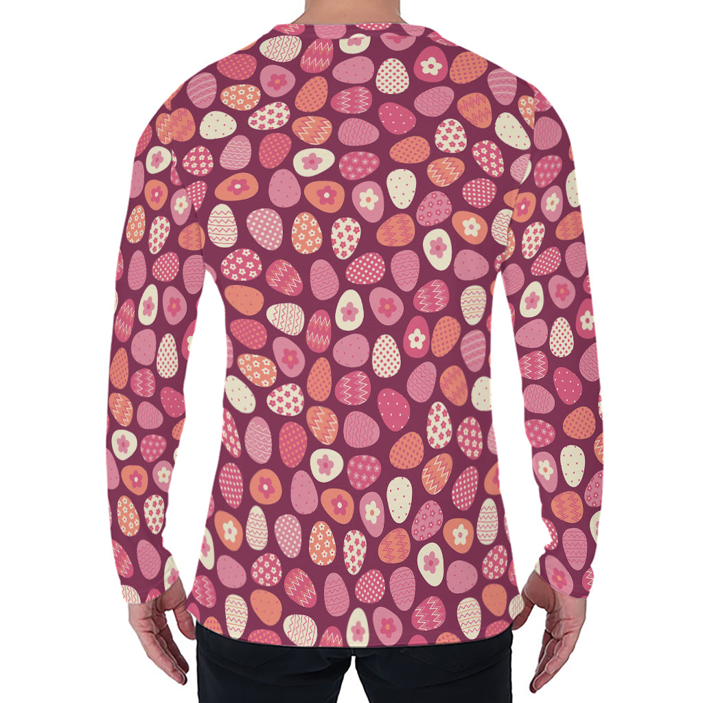 Cute Easter Eggs Pattern Print Men's Long Sleeve T-Shirt