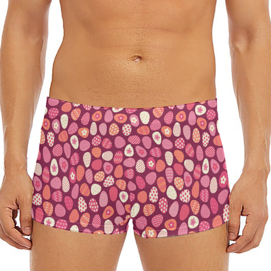 Cute Easter Eggs Pattern Print Men's Short Boxer Briefs
