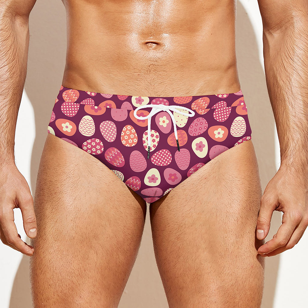 Cute Easter Eggs Pattern Print Men's Swim Briefs