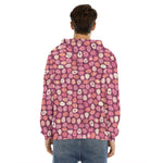 Cute Easter Eggs Pattern Print Men's Velvet Pullover Hoodie