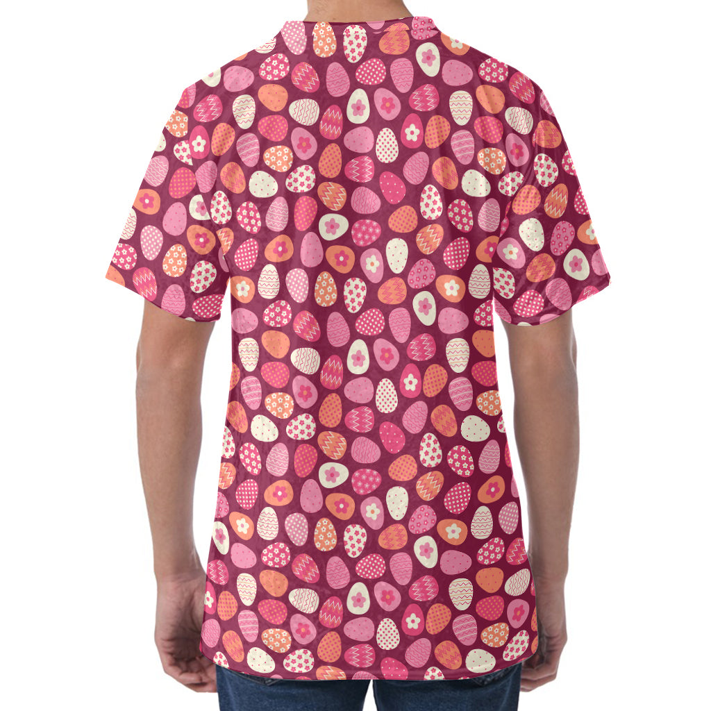 Cute Easter Eggs Pattern Print Men's Velvet T-Shirt