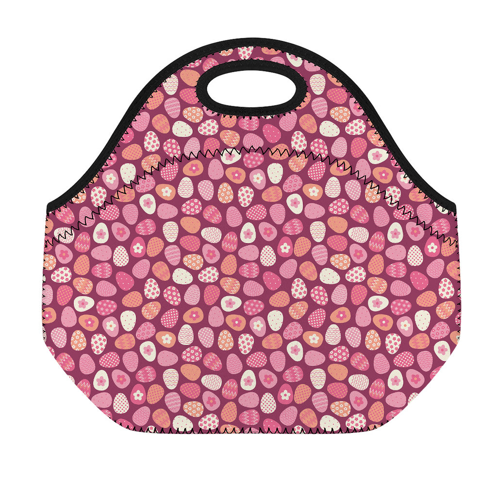 Cute Easter Eggs Pattern Print Neoprene Lunch Bag