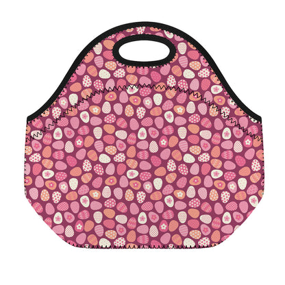 Cute Easter Eggs Pattern Print Neoprene Lunch Bag