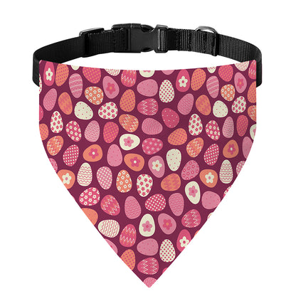 Cute Easter Eggs Pattern Print Over The Collar Dog Bandana