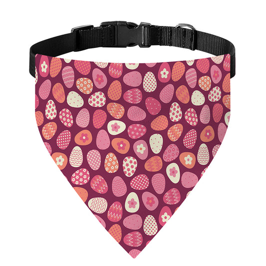 Cute Easter Eggs Pattern Print Over The Collar Dog Bandana