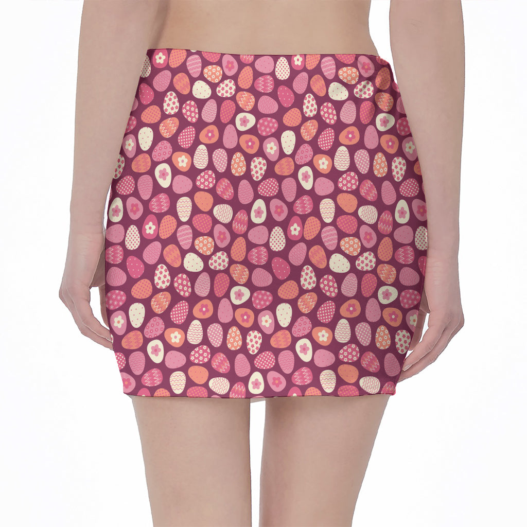 Cute Easter Eggs Pattern Print Pencil Mini Skirt