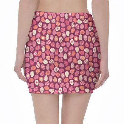 Cute Easter Eggs Pattern Print Pencil Mini Skirt