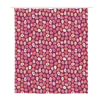 Cute Easter Eggs Pattern Print Polyester Shower Curtain