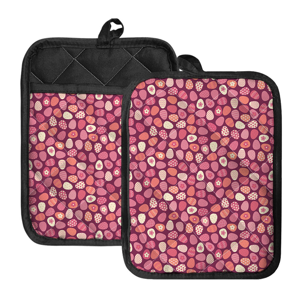 Cute Easter Eggs Pattern Print Pot Holders With Pocket