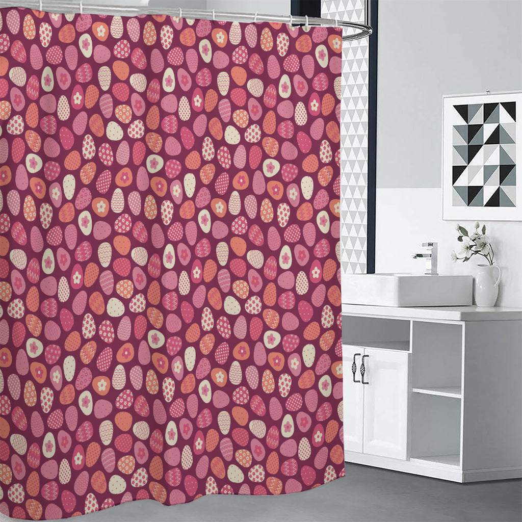 Cute Easter Eggs Pattern Print Premium Shower Curtain