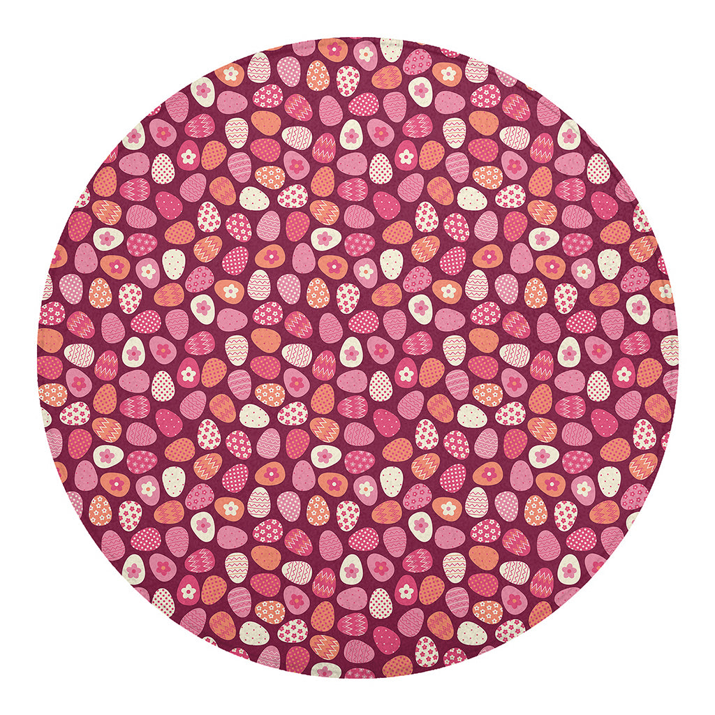 Cute Easter Eggs Pattern Print Round Blanket