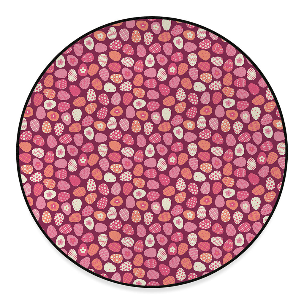 Cute Easter Eggs Pattern Print Round Floor Mat